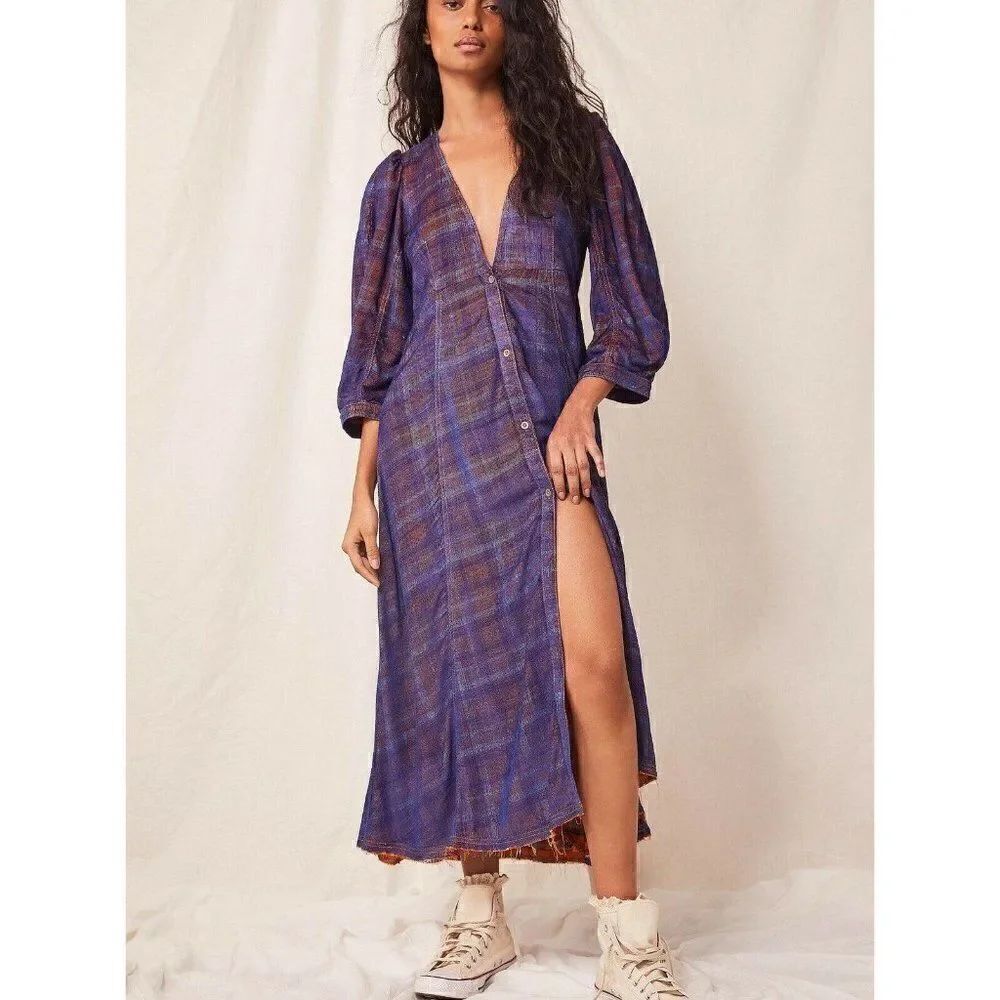 NWT WE THE FREE PEOPLE EVIE BUTTON DOWN MAXI SHIRT DRESS DUSTER